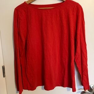 J crew outlet long sleeved red tee